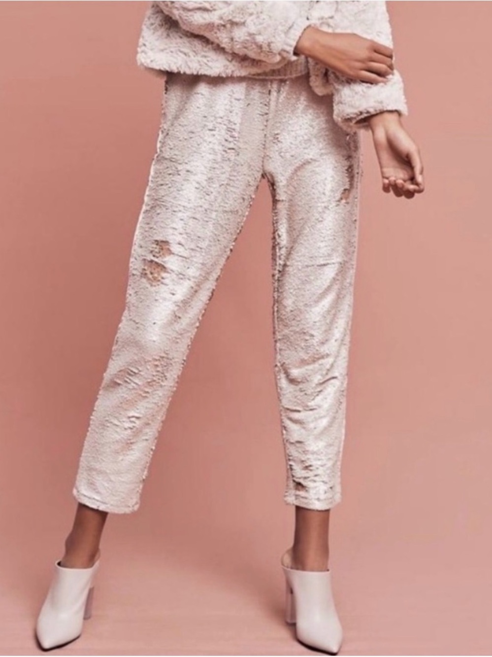 Anthropologie Hei Hei Sequin Cropped Pants